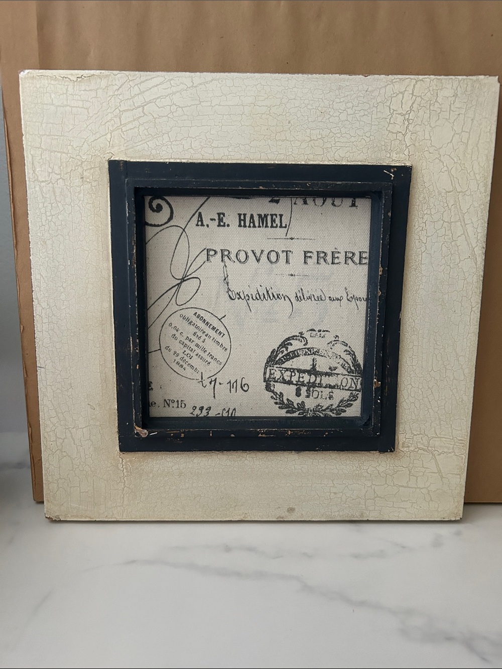 Cream and Black Layered Square Wall Frame by